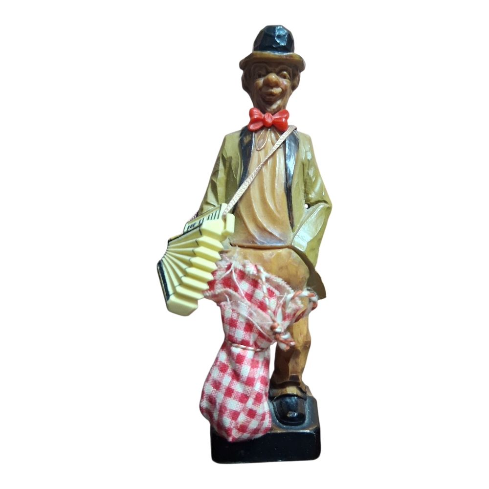Vintage Rare Hobo Clown Figurine with Accordion